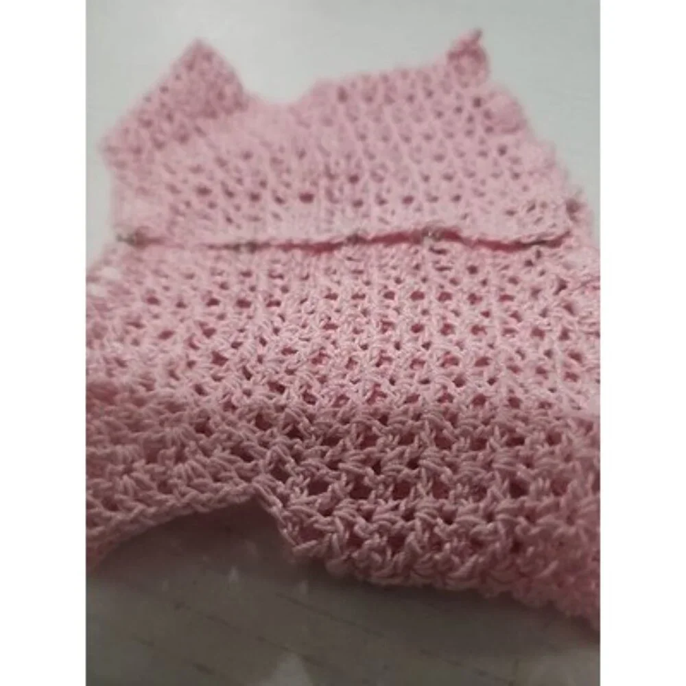 3 Adorable Handmade Crocheted Tops for 18 In American Girl Type Doll Clothes Lot
